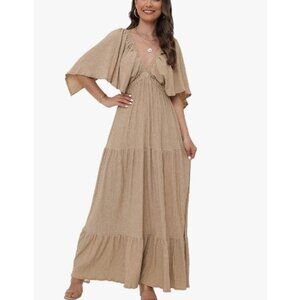 Sunnow Women's Summer Tiered Ruffle Maxi Dress - NWOT
